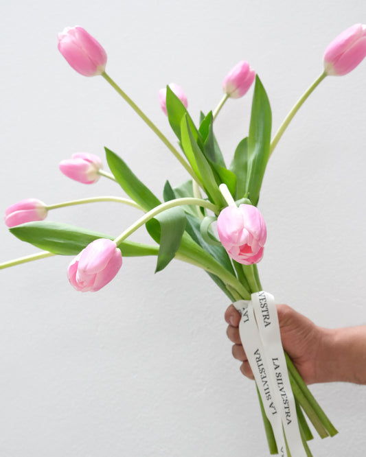 Ramo de tulipanes rosados